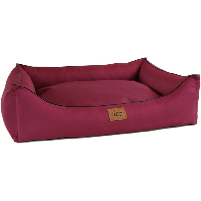 Лежак для собак Leo4dog Leo Codura, поліестер, коричневий, розмір L 80x60 см, ортопедичне ліжко, диван для собак, подушка, кошик