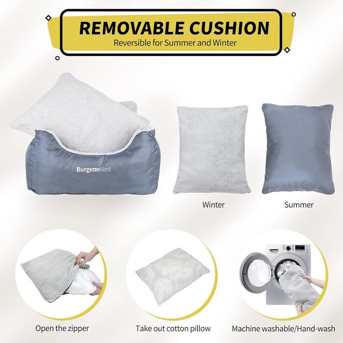 Автокрісло для собак BurgeonNest: зручне та портативне ліжко для маленьких собак, з кишенями та поводом, легко миється