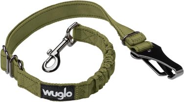 Авторемень для собак Wuglo 30-95 см - для автокрісла безпеки, з гачком та пряжкою, регульований, універсальний (Хакі)