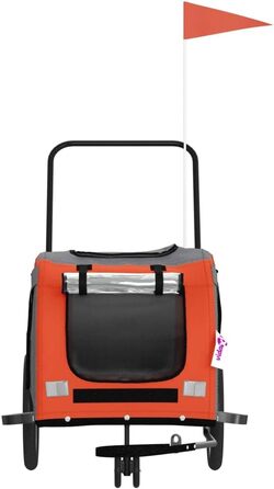 Причіп для велосипеда для собак та котів Оксфорд, оранжевий та сірий