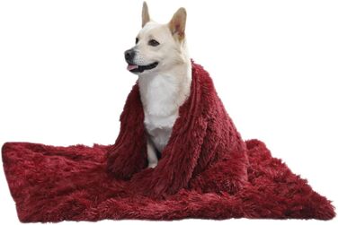 М'яка флісова ковдра для собак та котів, 78x54 см, червона