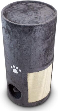 BITUXX® Кігтеточка для котів - кігтеточка-будиночок з плюшу та сизалю (78 см, сірий)