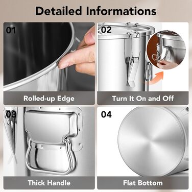 Контейнер для корму для собак та котів, 20lb/9kg, нержавіюча сталь, з міркою та 2 маленькими контейнерами