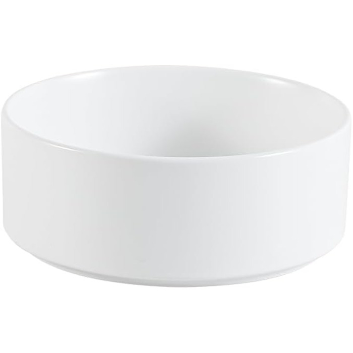 Керамічна миска для собак - неслизька, для маленьких та середніх собак, для води та корму. Керамічна миска для котів. Біла, 15 см, 720 мл