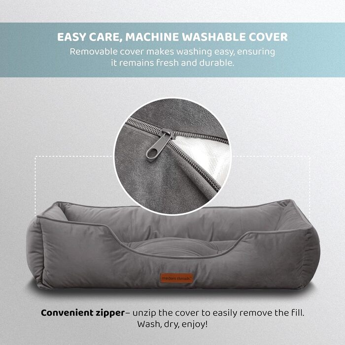 Розкішне ліжко для собак Modern Threads - м'яке, туфетоване ліжко з велюру для собак маленьких та великих порід. Машинне прання, довговічне та миле місце для сну вашого улюбленця.