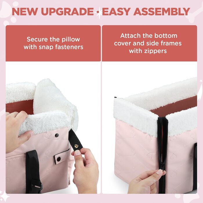 Автокрісло для собак з PU-шкіри, Рожевий колір