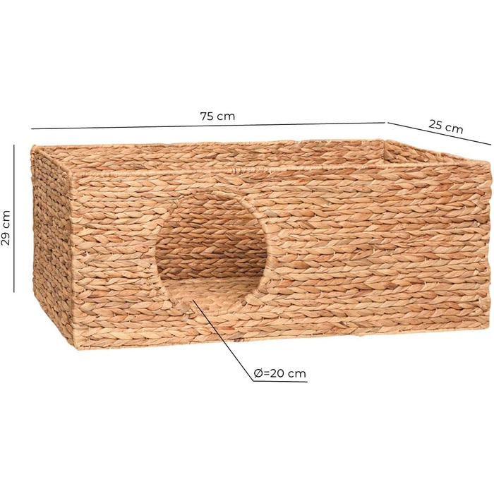 Клітка-будиночок для котів у шафу Billy, з натурального плетіння, для котів, дрібних тварин, кроликів, морських свинок, 75 x 29 x 25 см, матеріал: ротанг, плетиво