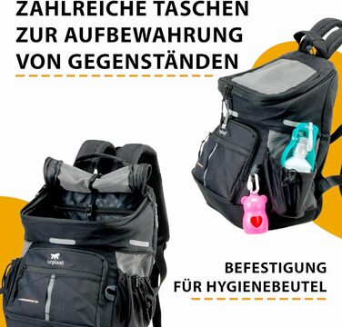 Рюкзак для собак та котів Ferplast Voyager M-L, чорний, до 10 кг, 29 x 21 x 36 см