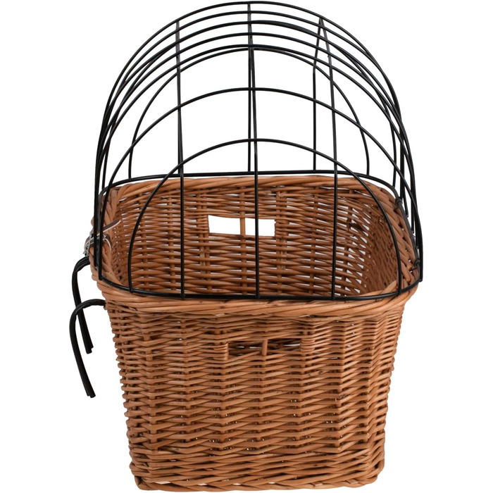 Ретро кошик для велосипеда з кришкою, плетіння з лози, для перевезення тварин (без тканинної обробки)