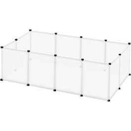 Клітка для тварин NAIZY 26 шт. 143x108x93 см, біла, для кроликів та інших дрібних тварин, розширювана, з металевою драбиною (12 шт.)