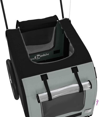 Фургон для собак VidaXL - переносний, з прапором та відбивачами, до 45 кг, 125 x 53 x 54 см