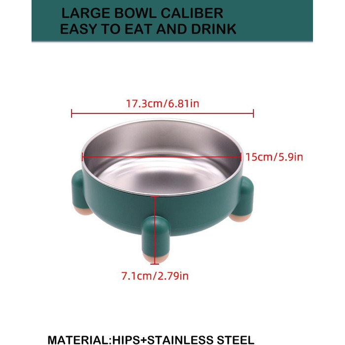 Набір мисок для котів та собак з нержавіючої сталі, 2 шт. (білий та зелений). Зручний дизайн, антиковзаюча основа, легко миються, для котів та маленьких собак
