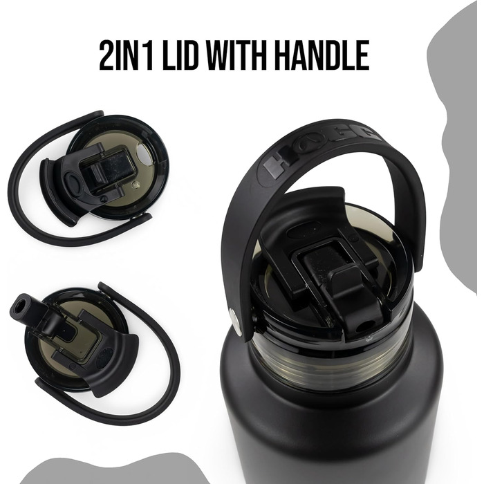 Водяна пляшка для собак Hogg Hydro Hound з нержавіючої сталі, ізольована, з неслизьким покриттям, чорний колір, 907.2 г