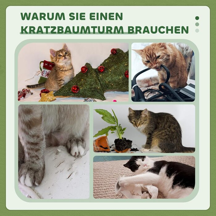 Кігтеточка PawHut 91 см для котів з сизалевих стовпів, платформи та подушками. Багатоярусна кігтеточка-вежа, для середніх котів, зелена