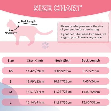 Одяг для котів після операції Citétoile: Комбінезон для захисту рани, альтернатива електронного комірця, рожевий, розмір M