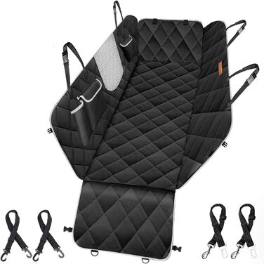 Накладка на сидіння автомобіля Looxmeer для собак, водовідштовхувальна та стійка до подряпин, універсальна, з захистом боків та оглядовим вікном, 137 x 147 см, сіра