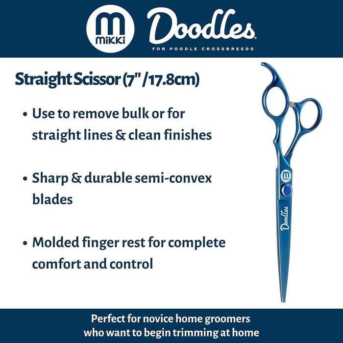 Ножиці для грумінгу собак Mikki Doodle, 19 см - для стрижки та формування шерсті
